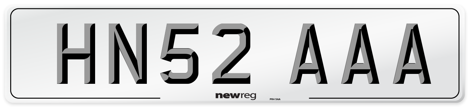 HN52 AAA Number Plate from New Reg